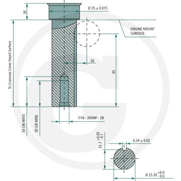Motor LONCIN LC2P77F - 17 CP - ax: Ø 25,40mm - lungime ax: 80mm