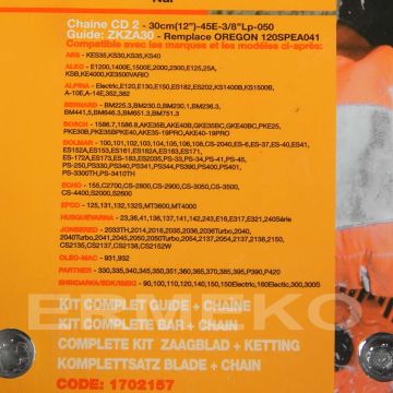 Kit sina + lant 30cm - 3/8"LP - 1.3 - 45E