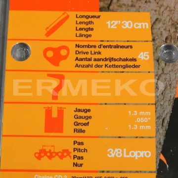 Kit sina + lant 30cm - 3/8"LP - 1.3 - 45E