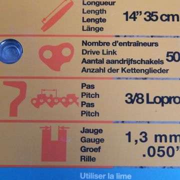 Kit lama + lant 35cm - 3/8"LP - 1.3 - 50E