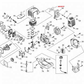 Garnitura toba esapament motocoasa ALKO FRS45/35 , AL-KO BC4535